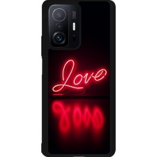 Coque Xiaomi 11T - Silicone rigide noir Valentine 2025 Neon Love