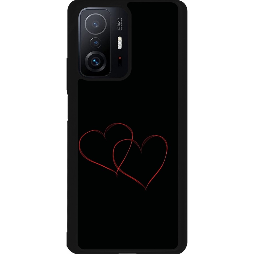 Xiaomi 11T Case Hülle - Silikon schwarz Valentine 2023 attached heart