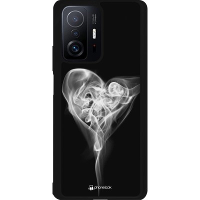 Coque Xiaomi 11T - Silicone rigide noir Valentine 2022 Black Smoke