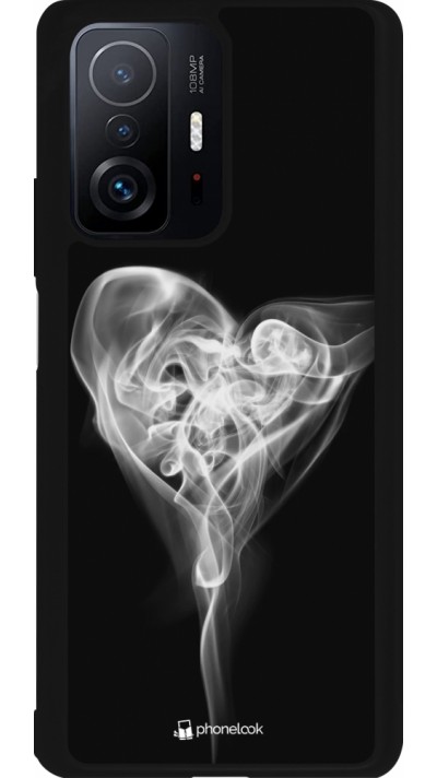 Coque Xiaomi 11T - Silicone rigide noir Valentine 2022 Black Smoke