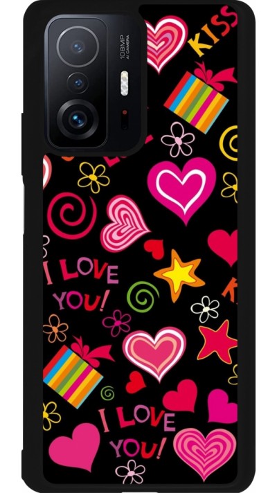 Coque Xiaomi 11T - Silicone rigide noir Valentine 2023 love symbols
