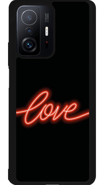 Coque Xiaomi 11T - Silicone rigide noir Valentine 2023 neon love