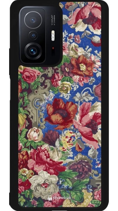 Coque Xiaomi 11T - Silicone rigide noir Vintage Art Flowers