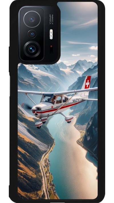 Xiaomi 11T Case Hülle - Silikon schwarz Schweizer Alpenflug