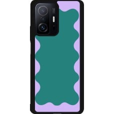 Xiaomi 11T Case Hülle - Silikon schwarz Wavy Rectangle Green Purple