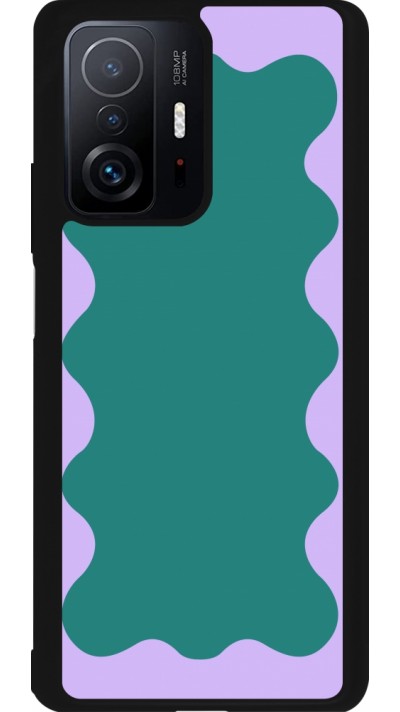 Xiaomi 11T Case Hülle - Silikon schwarz Wavy Rectangle Green Purple