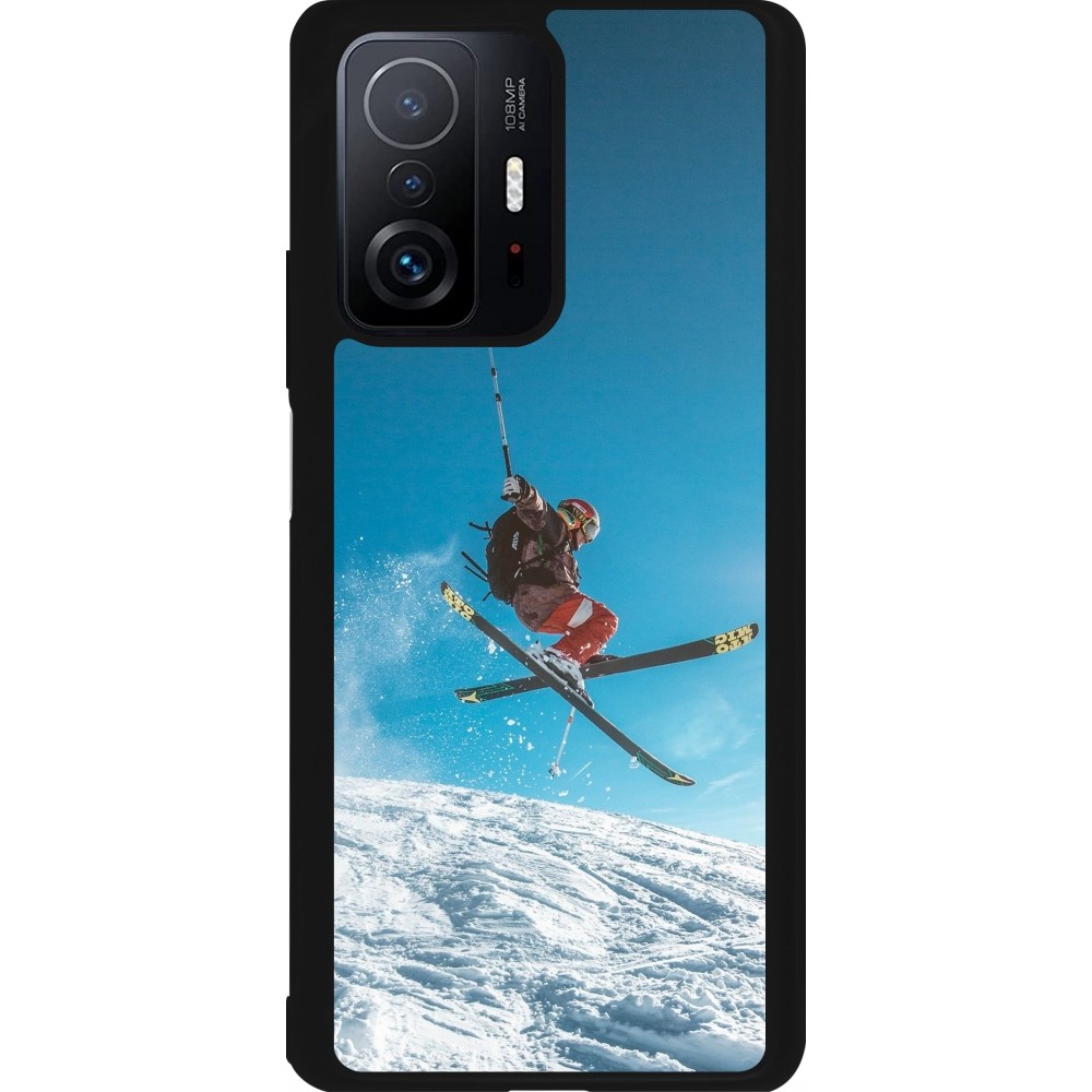 Coque Xiaomi 11T - Silicone rigide noir Winter 22 Ski Jump