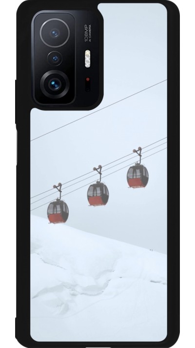 Coque Xiaomi 11T - Silicone rigide noir Winter 22 ski lift