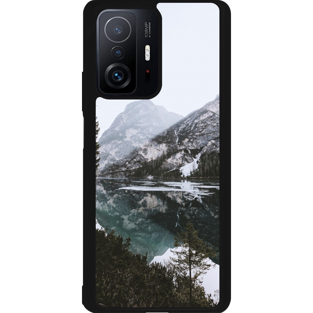 Coque Xiaomi 11T - Silicone rigide noir Winter 22 snowy mountain and lake