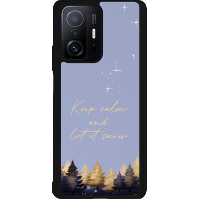 Coque Xiaomi 11T - Silicone rigide noir Winter 25 Winter illustration of trees