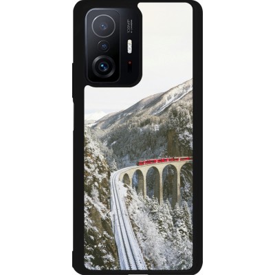 Coque Xiaomi 11T - Silicone rigide noir Winter 25 Winter polar express