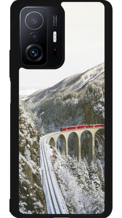 Xiaomi 11T Case Hülle - Silikon schwarz Winter 25 Winter polar express