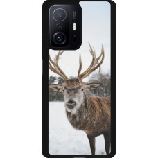 Coque Xiaomi 11T - Silicone rigide noir Winter 25 Winter reindeer