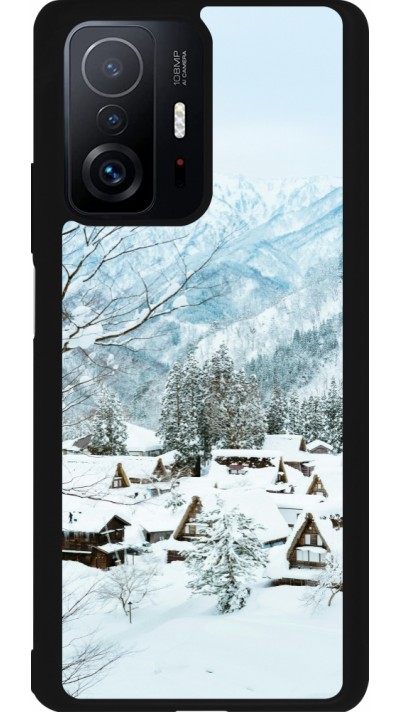 Xiaomi 11T Case Hülle - Silikon schwarz Winter 25 Winter snowy landscape