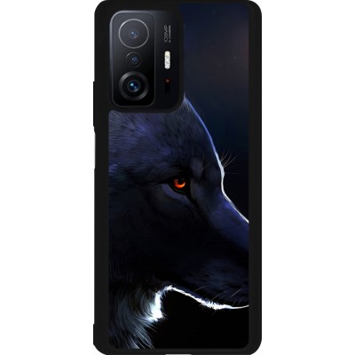 Coque Xiaomi 11T - Silicone rigide noir Wolf Shape