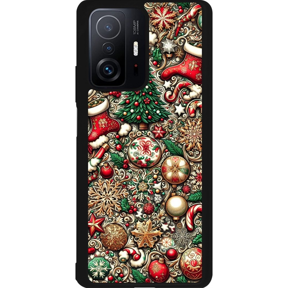 Xiaomi 11T Case Hülle - Silikon schwarz Weihnachten 2023 Mikromuster