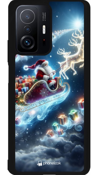 Coque Xiaomi 11T - Silicone rigide noir Noël 2023 Père Noël enchanté