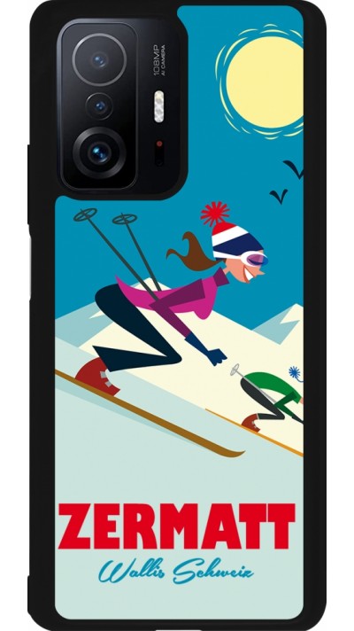 Coque Xiaomi 11T - Silicone rigide noir Zermatt Ski Downhill