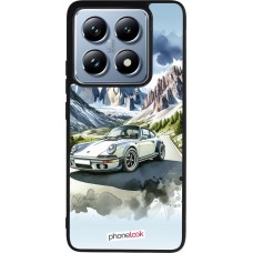 Xiaomi 14T Pro Case Hülle - Silikon schwarz Porsche 911 Berg Aquarell