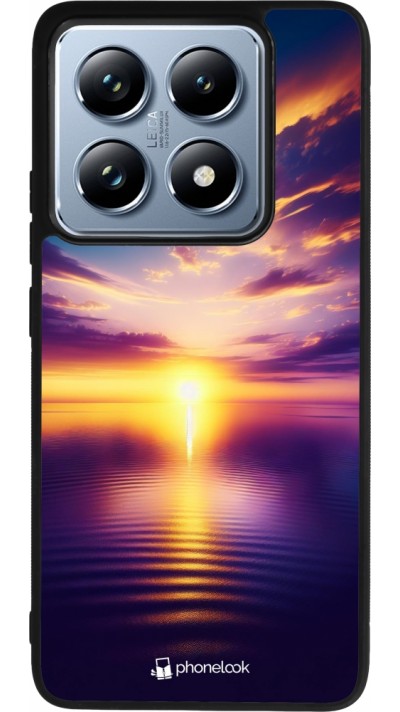 Xiaomi 14T Pro Case Hülle - Silikon schwarz Sonnenuntergang gelb violett