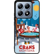 Coque Xiaomi 14T Pro - Silicone rigide noir Crans-Montana Mountain Jacuzzi