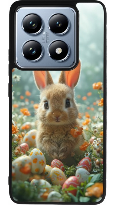 Coque Xiaomi 14T Pro - Silicone rigide noir Easter 2026 Rabbit in the garden