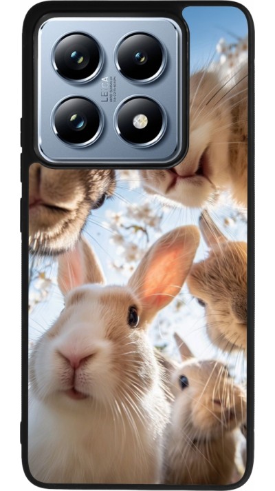 Coque Xiaomi 14T Pro - Silicone rigide noir Easter 2026 Rabbits