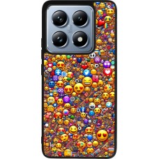 Coque Xiaomi 14T Pro - Silicone rigide noir Emoji mixed