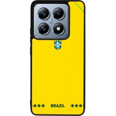 Coque Xiaomi 14T Pro - Silicone rigide noir Maillot de football Bresil 2026 personnalisable