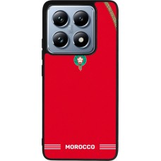 Coque Xiaomi 14T Pro - Silicone rigide noir Maillot de football Maroc 2026 personnalisable