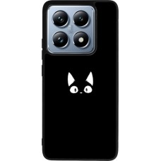 Coque Xiaomi 14T Pro - Silicone rigide noir Funny cat on black