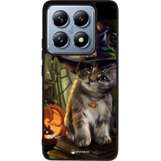 Coque Xiaomi 14T Pro - Silicone rigide noir Halloween 21 Witch cat