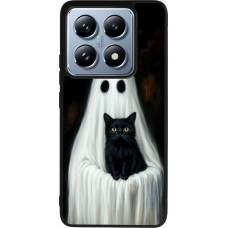 Coque Xiaomi 14T Pro - Silicone rigide noir Halloween 2025 Ghost with black cat