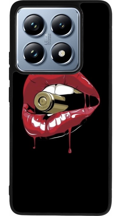 Xiaomi 14T Pro Case Hülle - Silikon schwarz Lips bullet