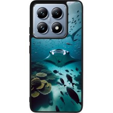 Coque Xiaomi 14T Pro - Silicone rigide noir Manta Lagon Nettoyage