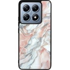 Xiaomi 14T Pro Case Hülle - Silikon schwarz Rosa Leuchtender Marmor