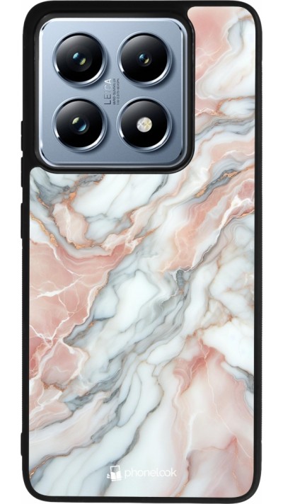 Xiaomi 14T Pro Case Hülle - Silikon schwarz Rosa Leuchtender Marmor