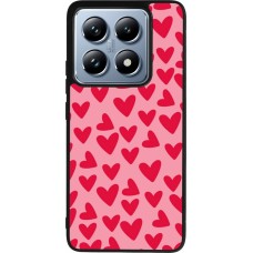 Coque Xiaomi 14T Pro - Silicone rigide noir Mom 2024 petits coeurs