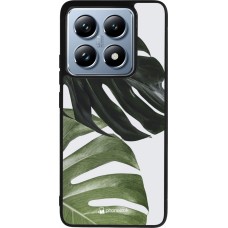 Xiaomi 14T Pro Case Hülle - Silikon schwarz Monstera Plant