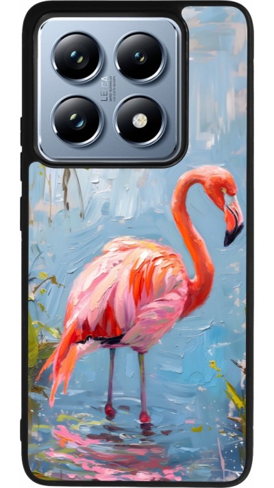 Xiaomi 14T Pro Case Hülle - Silikon schwarz Paint Flamingo