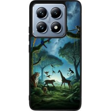 Coque Xiaomi 14T Pro - Silicone rigide noir Paradis des animaux exotiques