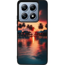 Coque Xiaomi 14T Pro - Silicone rigide noir Paradis Maldives