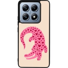 Xiaomi 14T Pro Case Hülle - Silikon schwarz Pink crocodile 2026