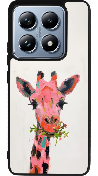 Xiaomi 14T Pro Case Hülle - Silikon schwarz Pink Girafe Paint