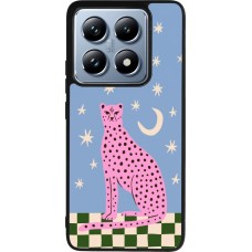 Coque Xiaomi 14T Pro - Silicone rigide noir Pink leopard with stars 2026