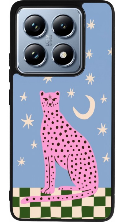 Xiaomi 14T Pro Case Hülle - Silikon schwarz Pink leopard with stars 2026