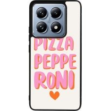 Coque Xiaomi 14T Pro - Silicone rigide noir Pizza pepperoni 2026