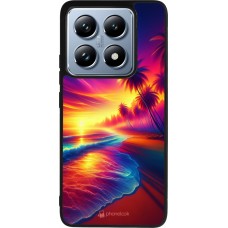 Xiaomi 14T Pro Case Hülle - Silikon schwarz Strand Sonnenuntergang auffällig