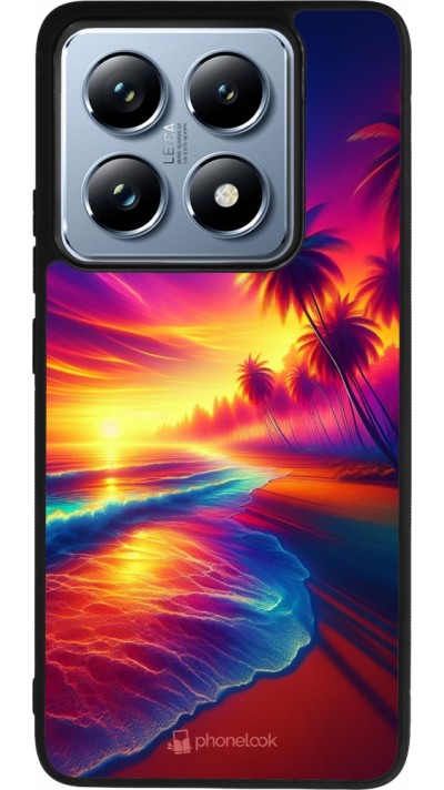 Xiaomi 14T Pro Case Hülle - Silikon schwarz Strand Sonnenuntergang auffällig