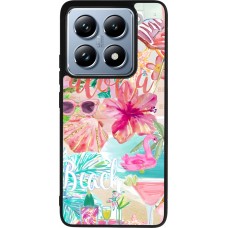 Coque Xiaomi 14T Pro - Silicone rigide noir Preppy Collage Aloha